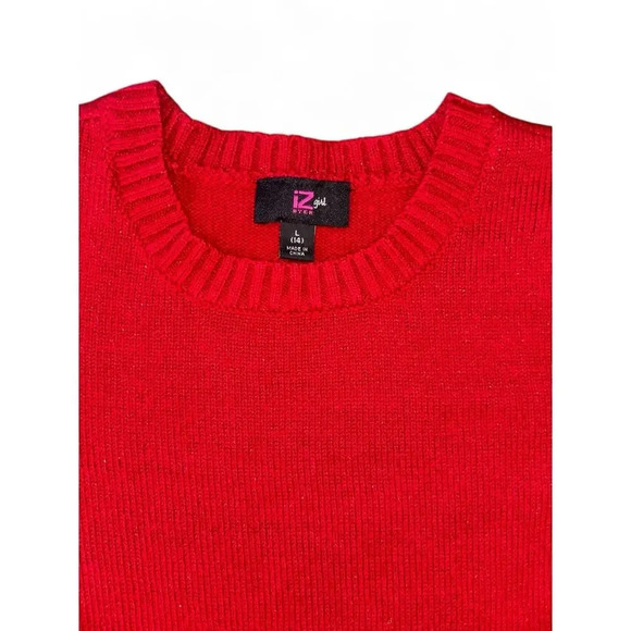 IZ Girls Sweater Dresses Red Gray Long Sleeve Knit Size Large 14 - Picture 3 of 11